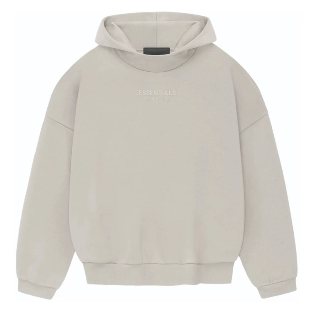 Fear Of God Essentials Hoodie Silver Cloud Size S